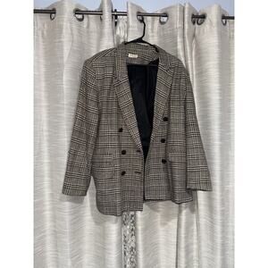 Ann May woven plaid silk blazer size 14
